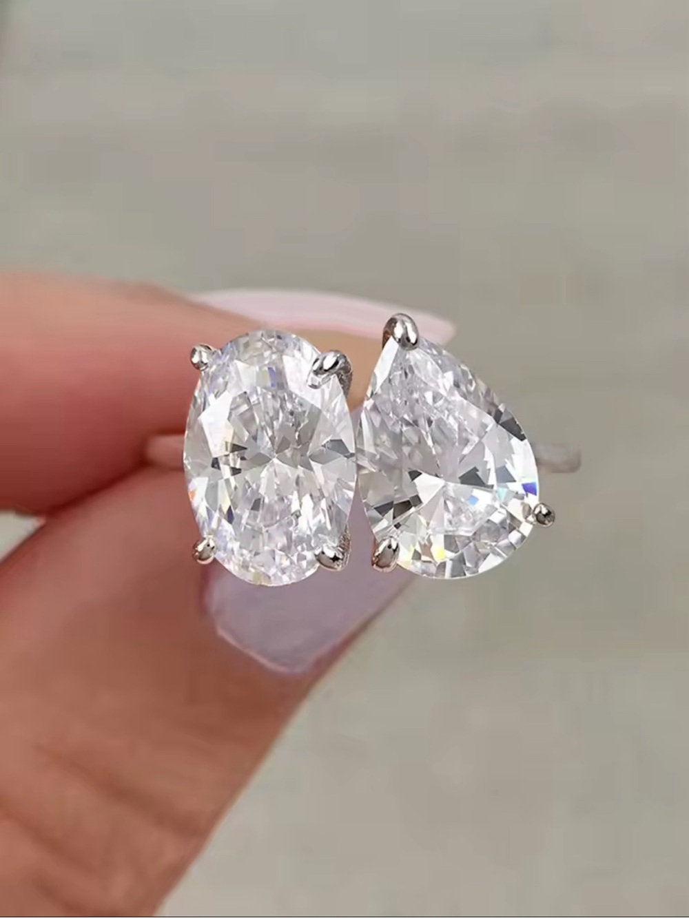 Sterling Silver CZ Multi-Shape Stackable Rings - White - Picture 7 of 7